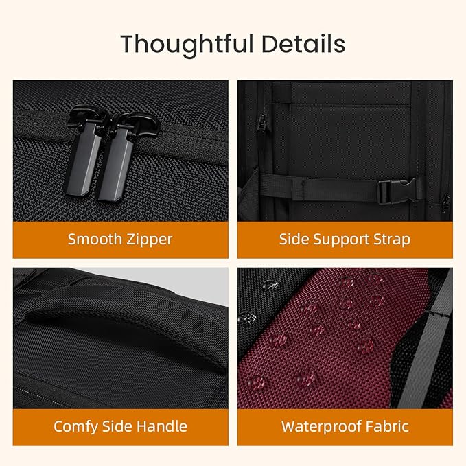 LOVEVOOK Travel Carry on Backpack for Men Women,Expandable 40L Extra Large Travel Laptop Backpack,Water Resistant Durable TSA Airline Approved Business College Carry on Bag Fit 17 Inch Computer,3 Pcs