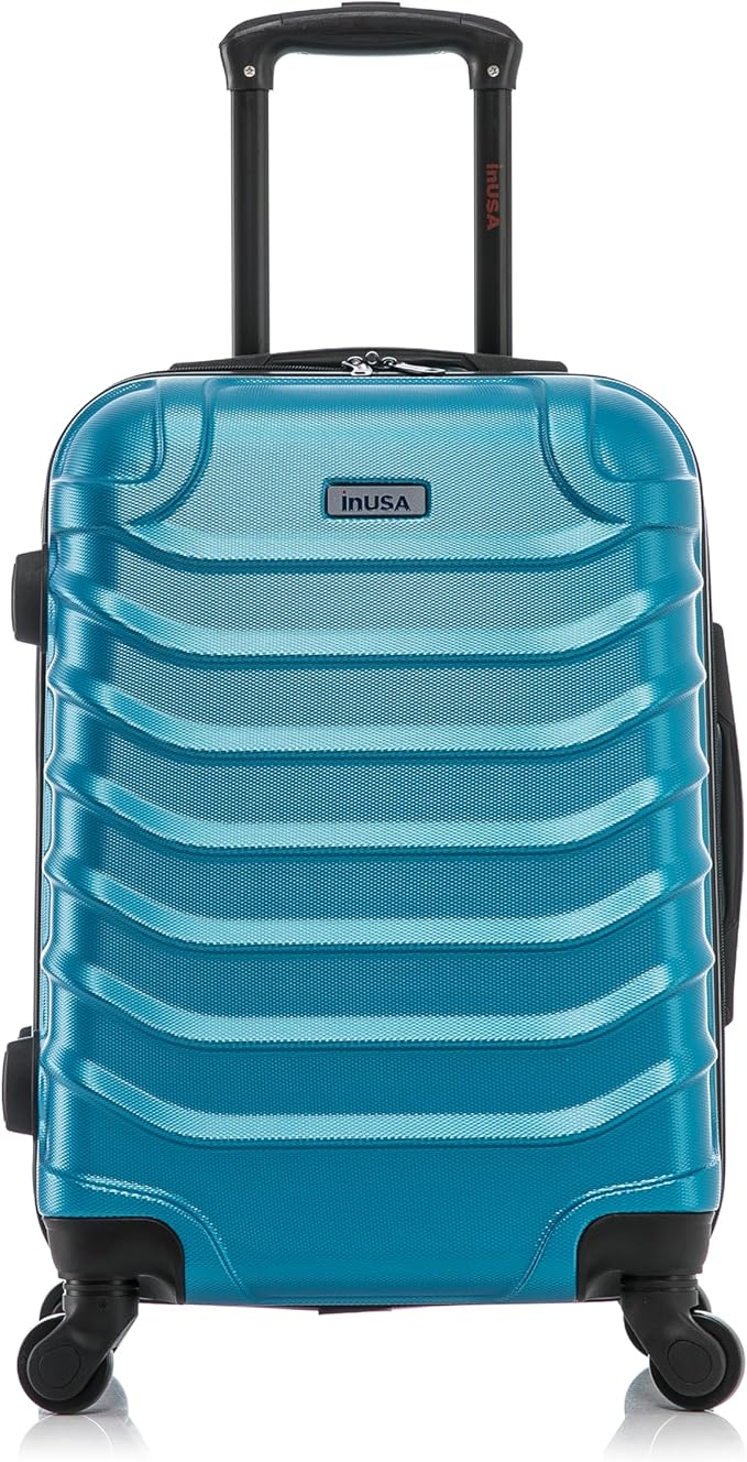 InUSA ENDURANCE Luggage with Spinner Wheels | Durable Lightweight Hardshell Suitcase, Spacious Travel Bag with Handle and Trolley | 20-Inch Carry On Small Luggage | Teal