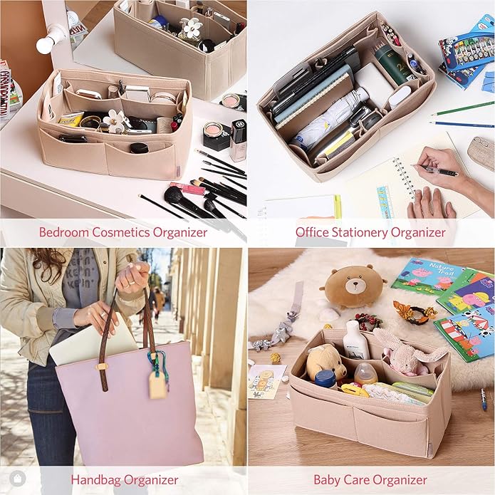 ZTUJO Felt Purse Organizer, Multi Pocket Bag in Bag Organizer For Tote & Handbag Shaper, Speedy 30, Speedy 35 and Speedy 40