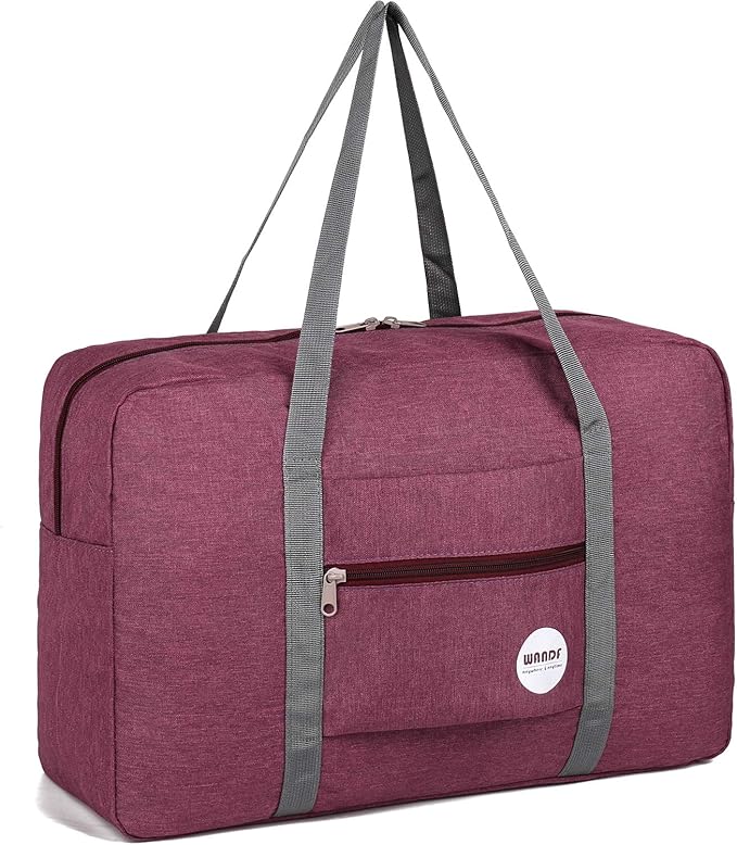 WANDF For Spirit Airlines Personal Item Bag 18x14x8 Travel Duffel Bag Underseat Foldable Carry-on Luggage for Women