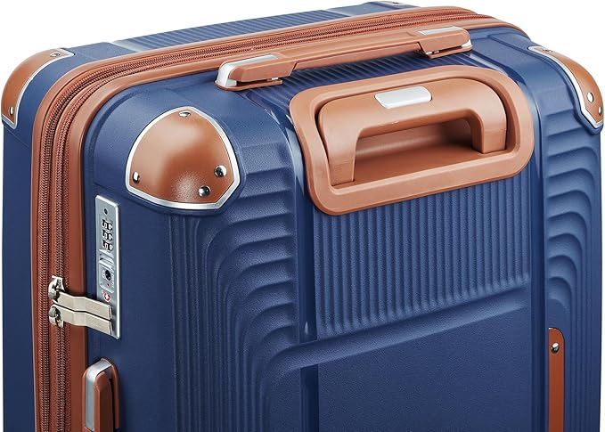 5 Piece Luggage Sets PP Hardshell with Duffel & Toiletry Bag, Carry-on Suitcase Set (20/24/28) with Detachable Spinner Wheels, YKK Zippers & Corner Guards, Lightweight TSA Lock (Navy Blue)