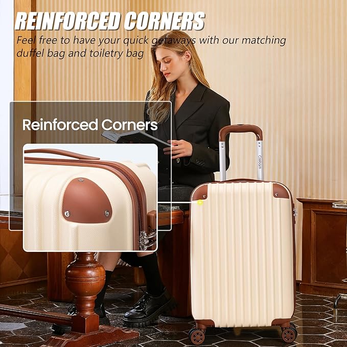 Luggage Sets 5 Piece Suitcases with Wheels, Suitcase Set ABS Hard Case Luggage with TSA Lock Spinner Wheels Durable Travel Luggage