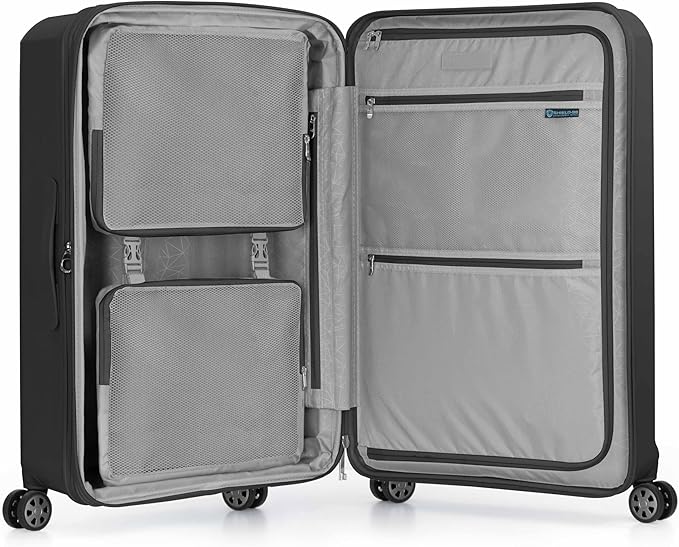 Traveler's Choice Pagosa Hardshell Expandable Luggage with Spinner Wheels, Black, 30-Inch Large