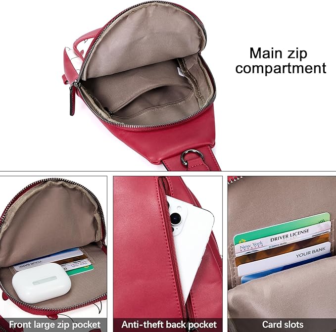 CLUCI Crossbody Bags for Women Men,Leather Sling Bag Cross Body Backpack for Woman Gifts for Women Birthday Unique