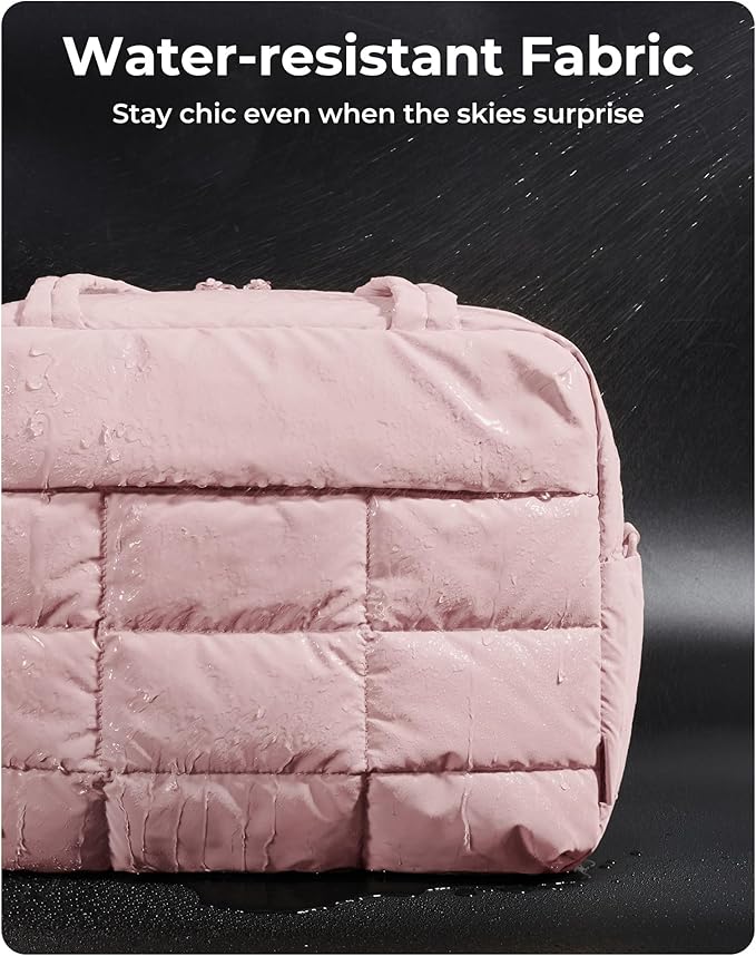 BAGSMART Gym Bag for Women, Carry on Travel Duffel Bag, Water-resistant Weekender with Shoe Compartment for Gym Travel Work, Light Pink, Medium
