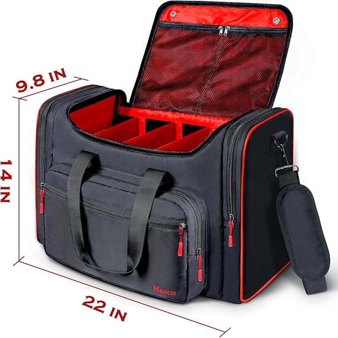 Mancro Padded Sneaker Bag, Sneakerhead Gifts, Shoe Travel Bags Fit 4 Pairs with Insulated Pocket and Shoulder Strap, Multi-functional Sports Gym Duffle for Basketball, Shoes, Cloth