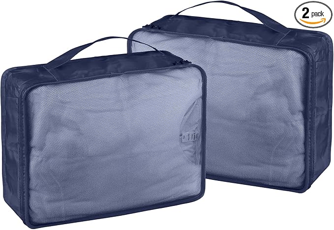 Packing Cubes Set, 2 Pcs Packing Organizers Set for Suitcases (Navy blue)