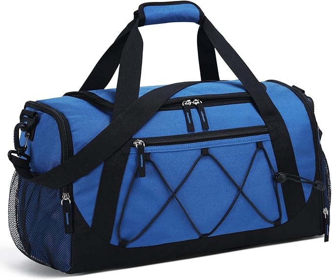 Vorspack Gym Bag for Men - 18 Inches Duffle Bag for Travel Duffel Bag with Shoe Compartment Lightweight Travel Bag for Gym Sports Overnight Weekender - Blue