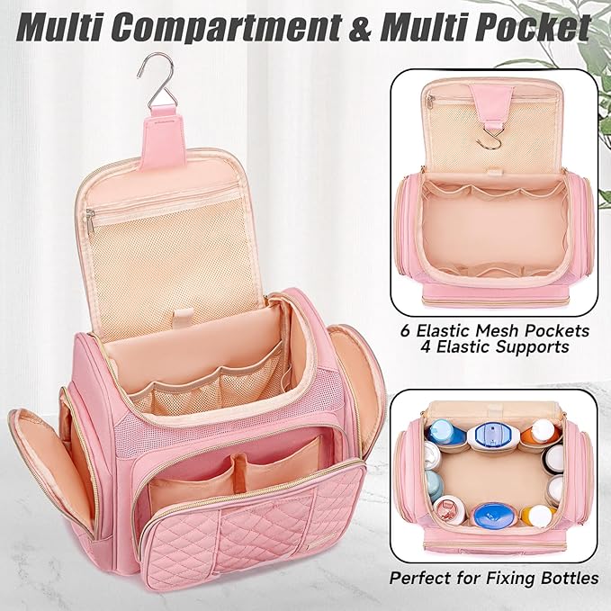Large Toiletry Bag for Women Men,Bathroom Bag,Water Resistant Shower Bag,Makeup Bag,Portable Shower Caddy for College Dorm,Hanging Travel Toiletry Bag with Transparent Waterproof Phone Pocket