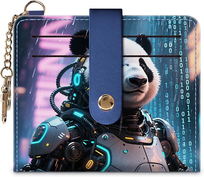 Airkit Small Wallets Woman RFID Blocking Leather Credit Card Holder - with ID Window - Card Wallets for Women - with Zipper Coin Purse - Keychain Wallet
