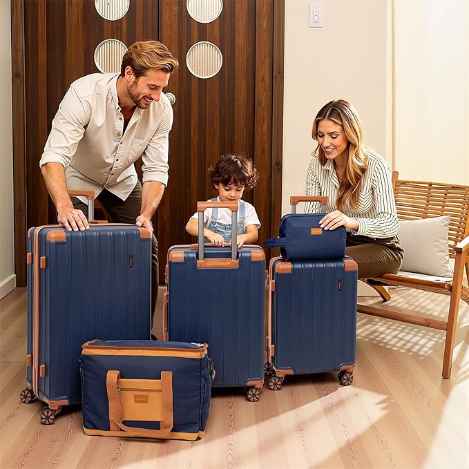 Luggage Sets 5 Piece，Suitcase with Spinner Wheels，ABS Hard Case Luggage，with TSA Lock Durable Travel Luggage，large capacity carry on luggage (20/24/28inch)