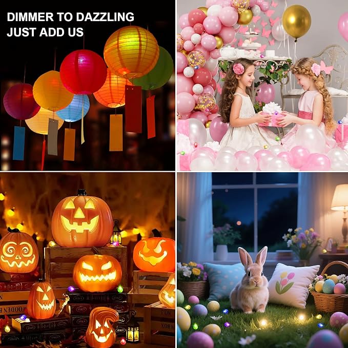 Aogist 50Pcs Balloon Lights with Hook,Long Standby Time,Waterproof Mini Light for Birthday Party Wedding Christmas Halloween Easter Decorative (Steady, Purple)