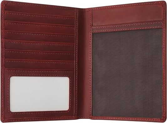 Jack&Chris Leather Passport Holder RFID Blocking Passport Travel Wallet Cover Case for Men Women Brown JC17