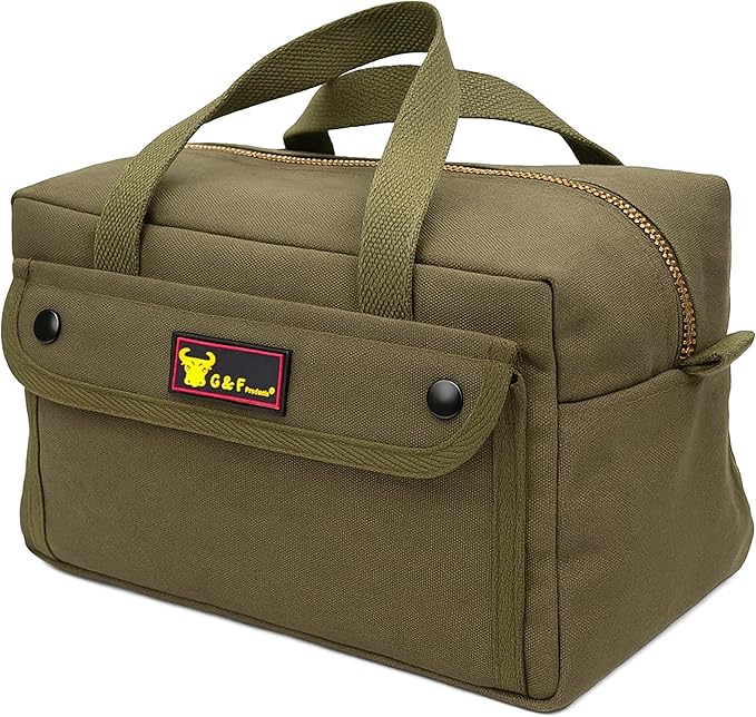 Waxed Canvas All Purpose Military Style Duffle Bag, Water-Resistant, Adjustable Strap, Fully Lined, Double Zipper Closure, heavy Duty, Olive Green