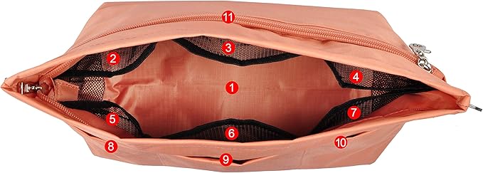 Vercord Handbag Purse Tote Pocketbook Organizer Insert Zipper Closure 11 Pockets 3 Sizes Many Colors