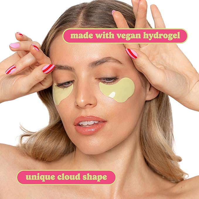 ESW Beauty Strawberry Matcha Latte Under Eye Patches (5-Pack) – Depuffing & Hydrating – Vegan Hydrogel with Green Tea for Refreshing, Nourished Under Eyes