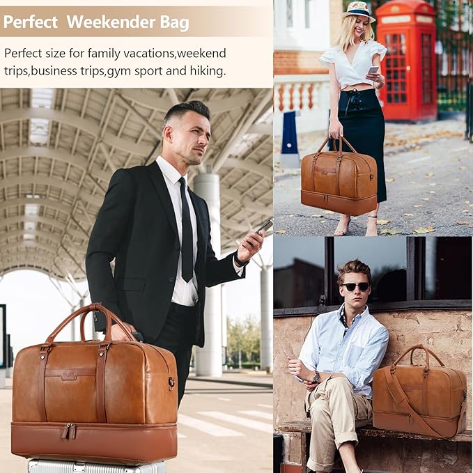 Wogarl Weekender Bags for Women Large Overnight Bag Weekend Travel Duffel Bag Carry on Shoulder with Shoe Compartment Toiletry Bag for Travel Business Gym