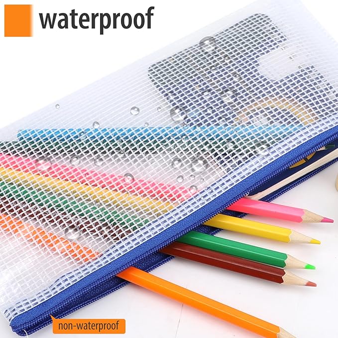 30PCS Mesh Zipper Pouch Bags Small, Zipper Pencil Pouches, 9.3 x 4.7 inch Clear Pencil Pouch Bulk, Clear Bags with Zipper for Travel Storage and Classroom Organization