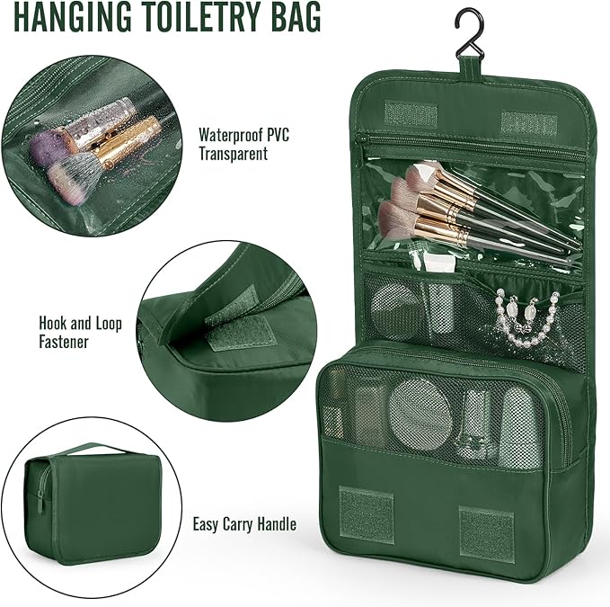 Veken 8 Set Packing Cubes for Travel Essentials, Suitcase Organizer Bags in 4 Sizes, Carry-On Luggage Accessories with Large Laundry & Hanging Toiletry Bag, Must-Have for Airplane, Road Trip & Camping