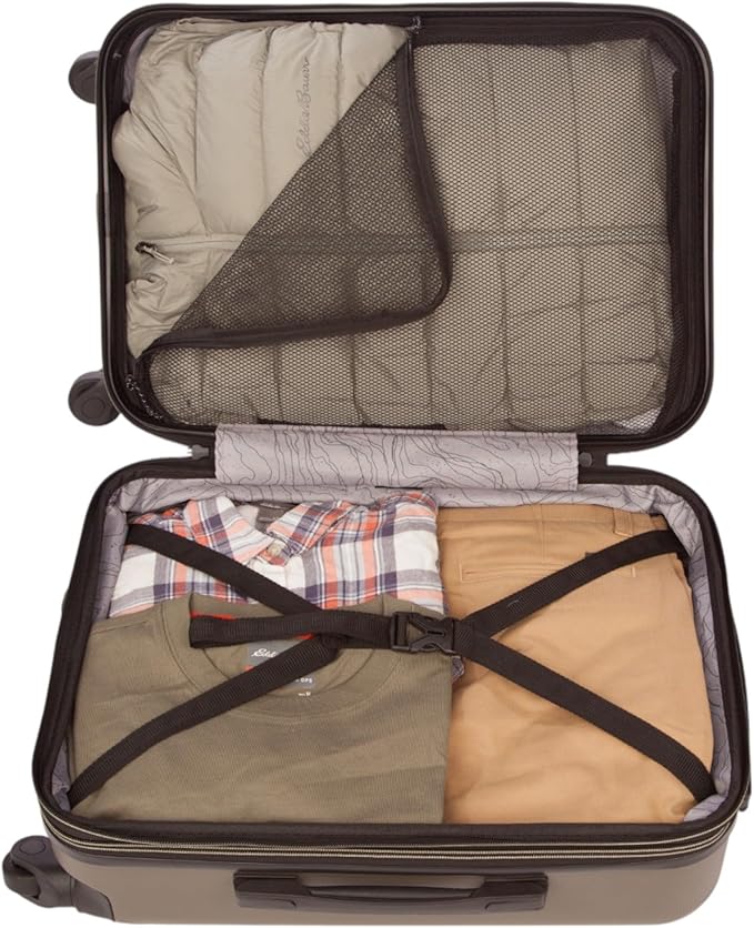 Eddie Bauer Flatiron Carry-On 22" Luggage | Hardside | Spinner Wheels | Expandable | Lightweight | Travel Essentials - Dark Fatigue