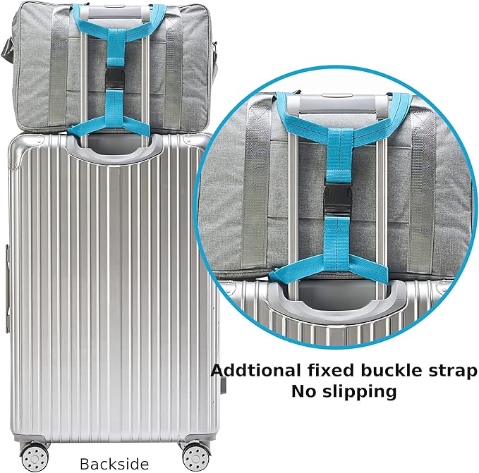 Travelkin Luggage Bungee Strap for Suitcases TSA Approved, Travel Bag Bungee Belt for Suitcases Add a Bag (Blue)