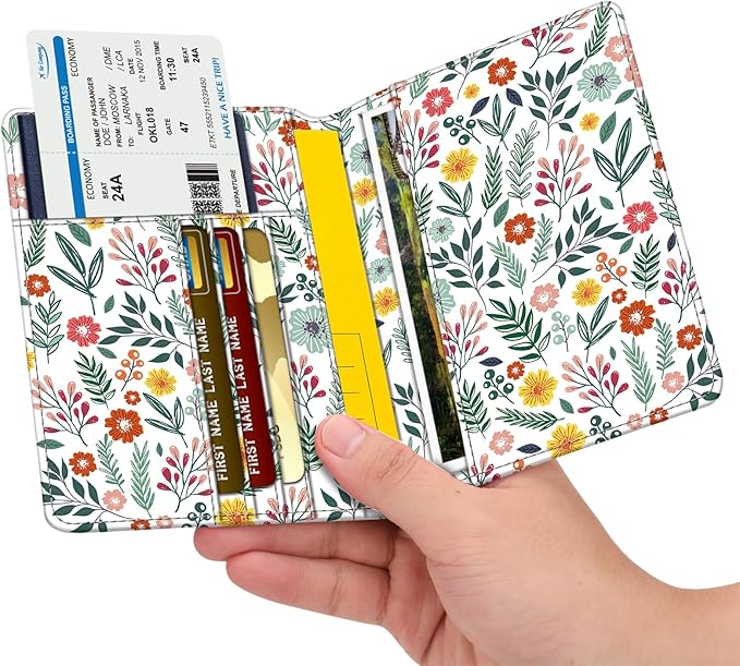 FINTIE Passport Holder, Slim Travel Wallet RFID Blocking Card Case Cover Passport Cover Protector Essentials with Credit Card Slots for Women/Men | Slim, RFID Blocking, Card Case Cover, Essentials, Credit Card Slots
