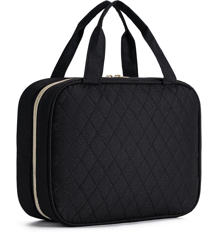 MODENGKONGJIAN Travel Toiletry Bag - Hanging Toiletry Bag for Women, Waterproof Makeup Cosmetic Bag Travel Organizer for Accessories, Shampoo, Full-size Container, Toiletries (Black)