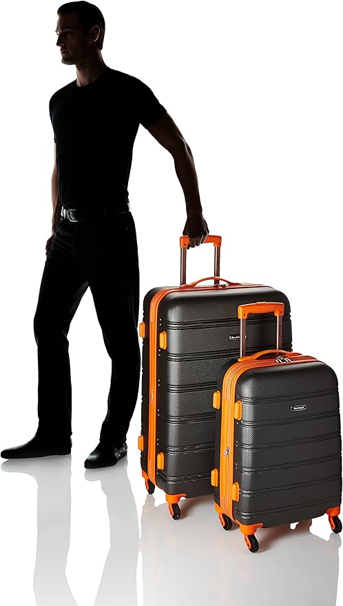 Rockland Melbourne Hardside Expandable Spinner Wheel Luggage, Charcoal, 2 Piece (20"/28")
