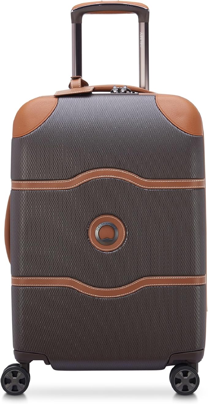 DELSEY PARIS Chatelet Air 2.0 Hardside Luggage with Spinner Wheels, Chocolate Brown, Carry on Plus 20 Inch