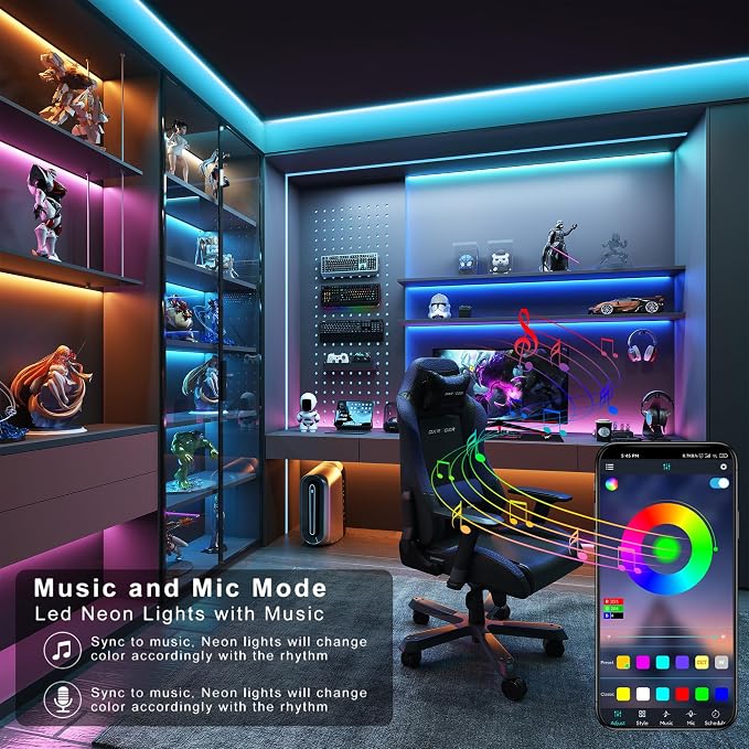Ledagic Led Lights for Bedroom 190 ft (2 Rolls of 95ft), Led Lights Strip | Color Changing Led Strip Lights with 60 Keys Remote and App Control, Music Sync Led Lights for Room Kitchen Party Home Decor