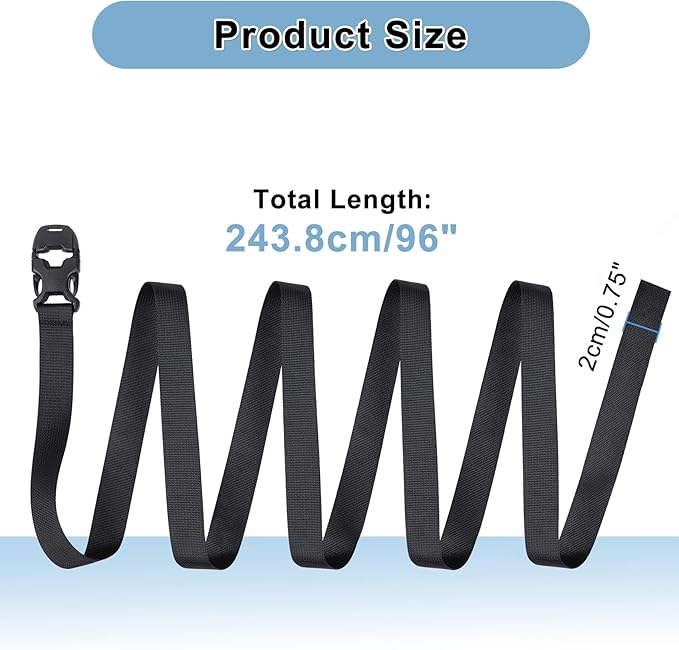 Vigorport Utility Straps Quick Release Nylon Backpack Accessory Bag Strap,Adjustable for Hiking,Travel,Outdoor Sports-4 Pack (Black, 1" W-96 L)