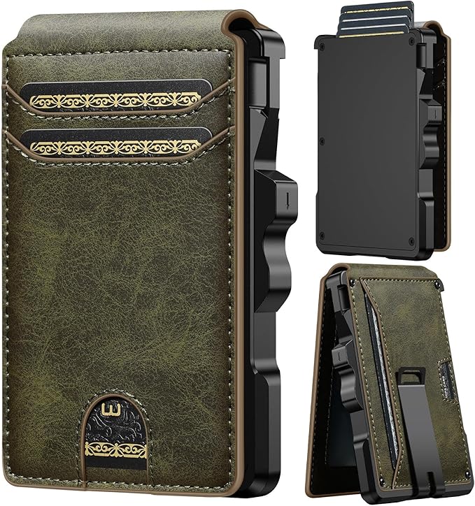 furid Smart Wallet For Men Slim: Rfid Minimalist Pop Up Wallets with Money Clip Metal Credit Card Holder - Gifts for Husband Father at Birthday Anniversary