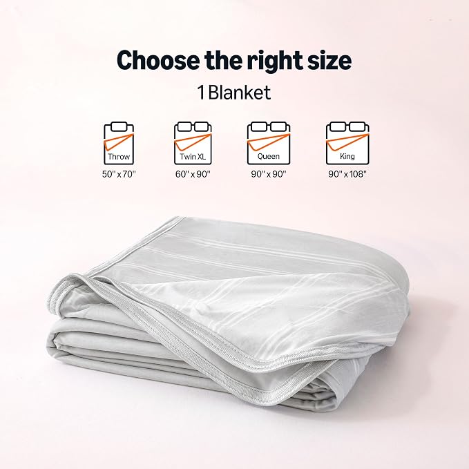 Amazon Basics Striped Cooling Blanket for Hot Sleepers, Reversible Lightweight Thin Throw Blanket for Bed, Couch and Sofa, King (90" x 108"), Gray Striped