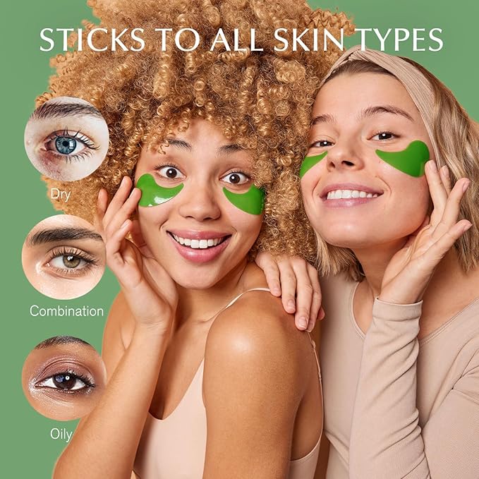Under Eye Patches for Dark Circles: 30 Pairs Green Tea Eye Gels Pads - Reduce Eye Bags, Wrinkles & Puffy - Skin Treatment Mask Retinol Collagen - Anti Aging & Face Moisturizer For Women (Green Tea)