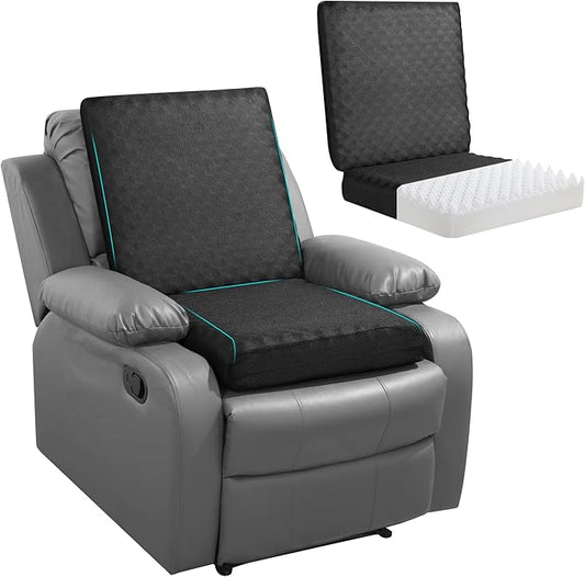 BALAPET Recliner Cushions for Long Sitting, Egg Crate Foam Recliner Cushion for Elderly Reduces Muscle Fatigue and Provides Air Flow, Extra Large Non-Slip Seat Cushion with Back Support(20*20*4in)