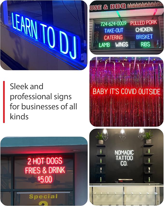 LED Neon MOTEL Sign for Business - White, 21" x 6" | Ultra-Bright Click-Together Signage for Hotels & Motels, with Visibility from 500 ft - 8 Animations, 6 Brightness Options