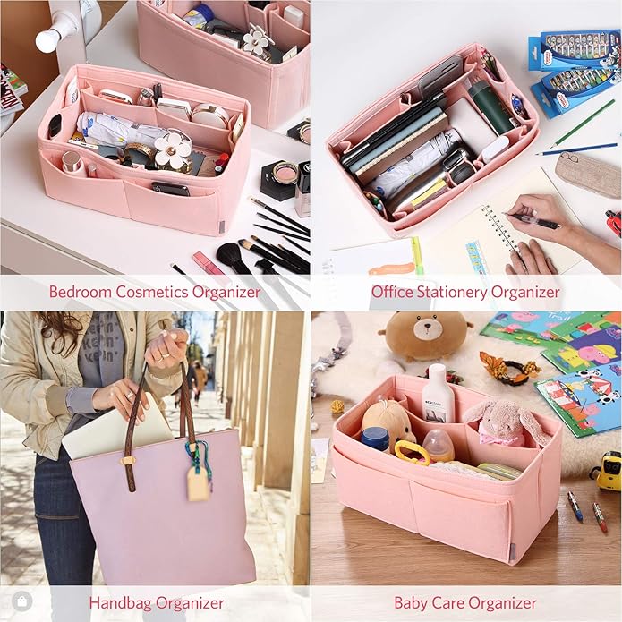 ZTUJO Felt Purse Organizer, Multi Pocket Bag in Bag Organizer For Tote & Handbag Shaper, Speedy 30, Speedy 35 and Speedy 40