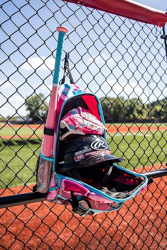 Rawlings | REMIX Backpack Equipment Bag | T-Ball & Youth Baseball / Softball | Pink