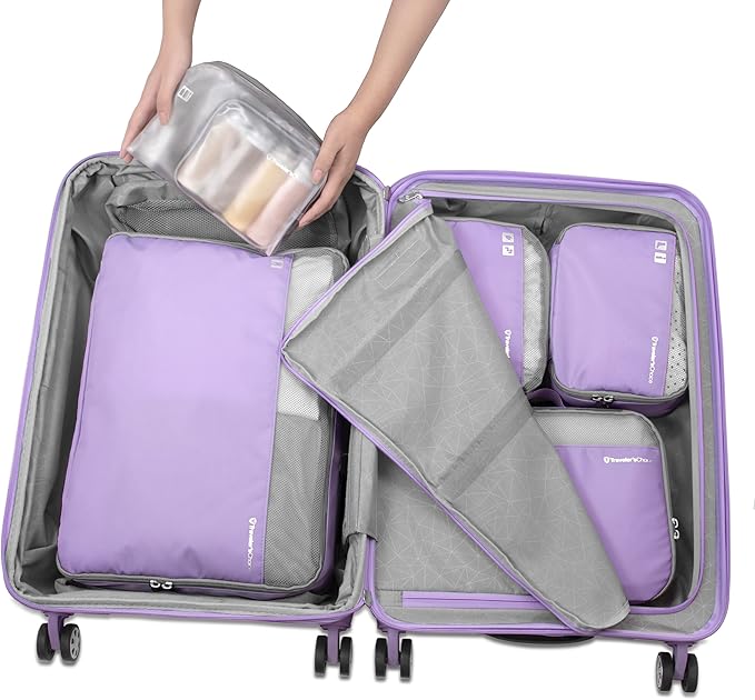 Traveler's Choice Cloverland Packing Cubes, 5-Piece Set, Purple