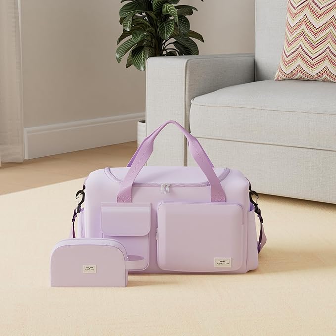 FIORETTO Women's Gym Duffle Bag with Shoes Compartment, 30L Capacity, Ideal for Travel, Gym, Sports, Duffel, Weekender