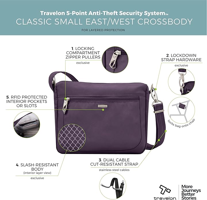 Travelon Anti-Theft Classic Small East/West Crossbody