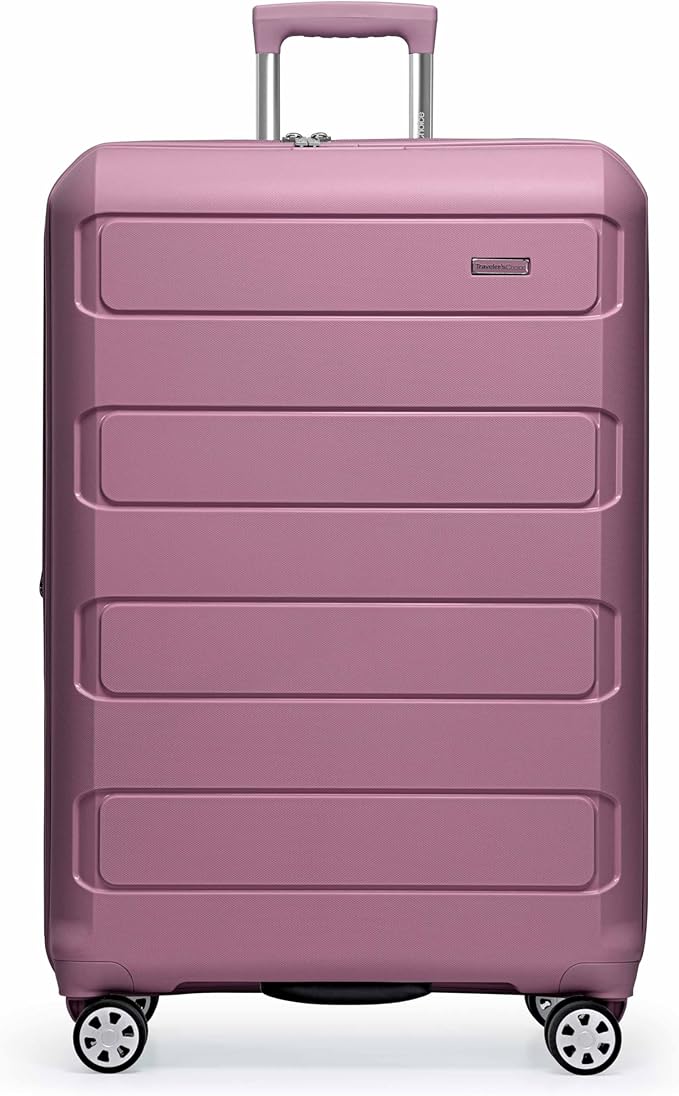 Traveler's Choice Pagosa Hardshell Expandable Luggage with Spinner Wheels, Mauve, 30-Inch Large