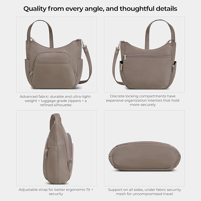 Travelon Anti-theft Classic Crossbody Bucket Bag | Anti-theft