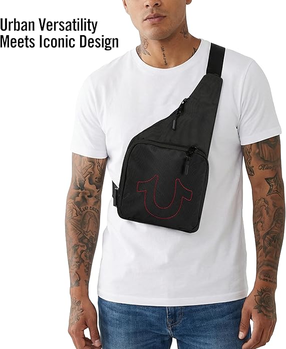 True Religion Cross Body Bag for Woman and Men - Anti Theft Shoulder Sling Bag, Zipper Phone Pocket and Key Leash