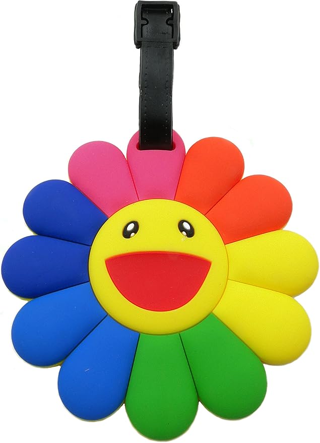 Tapp C. Travel Luggage Name Tag - Happy Face Flower