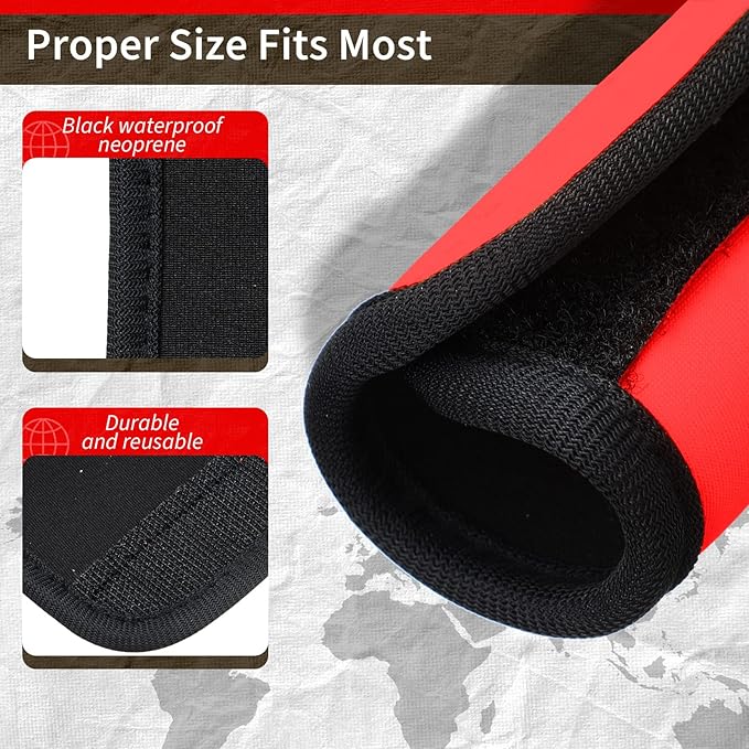 Sanwuta 8 Pcs Luggage Handle Wrap Tags Neoprene Suitcases Handle Wraps Silicone Luggage Identifiers Travel(Red)