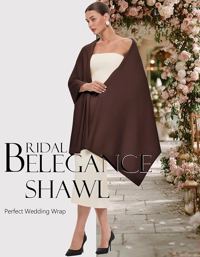 PULI Women's Pashmina Shawl Wraps for Evening Dress Large Scarf Blanket Long Wedding Bridal Winter Warm Shoulder Wrap