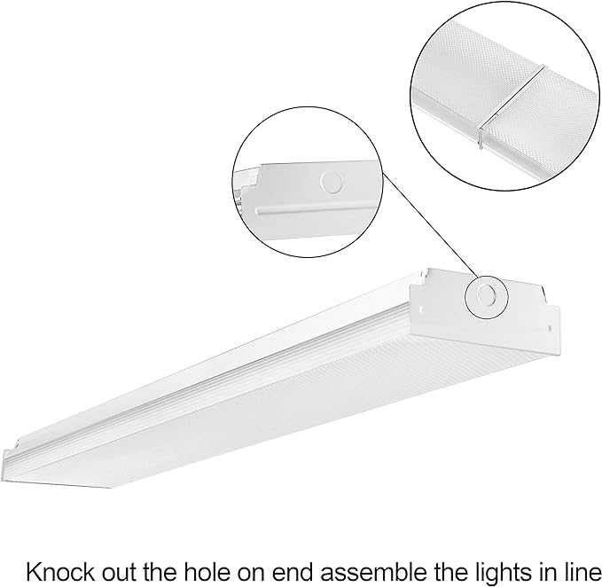 4FT LED Wraparound 40W 4 Foot LED Shop Lights for Garage, 4400lm 4000K Neutral White, Wrap Light, 48 Inch Light Fixtures Flush Mount Office Ceiling Lighting, Fluorescent Tube Replacement
