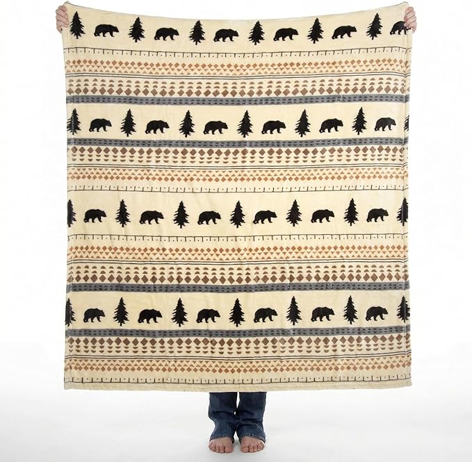 Carstens, Inc. Travel Blanket, Premium Compact 2-in-1 Airplane Blanket/Pillow, Scandinavian Bear
