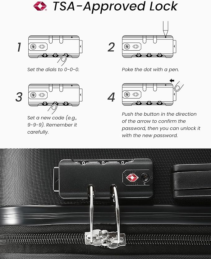 Carry On Luggage 22x14x9 Airline Approved with Spinner Wheels, Expandable Hardside Suitcase, White